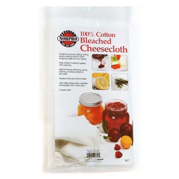 Norpro 2 sq yds 100% Cotton Bleached Washable Cheesecloth