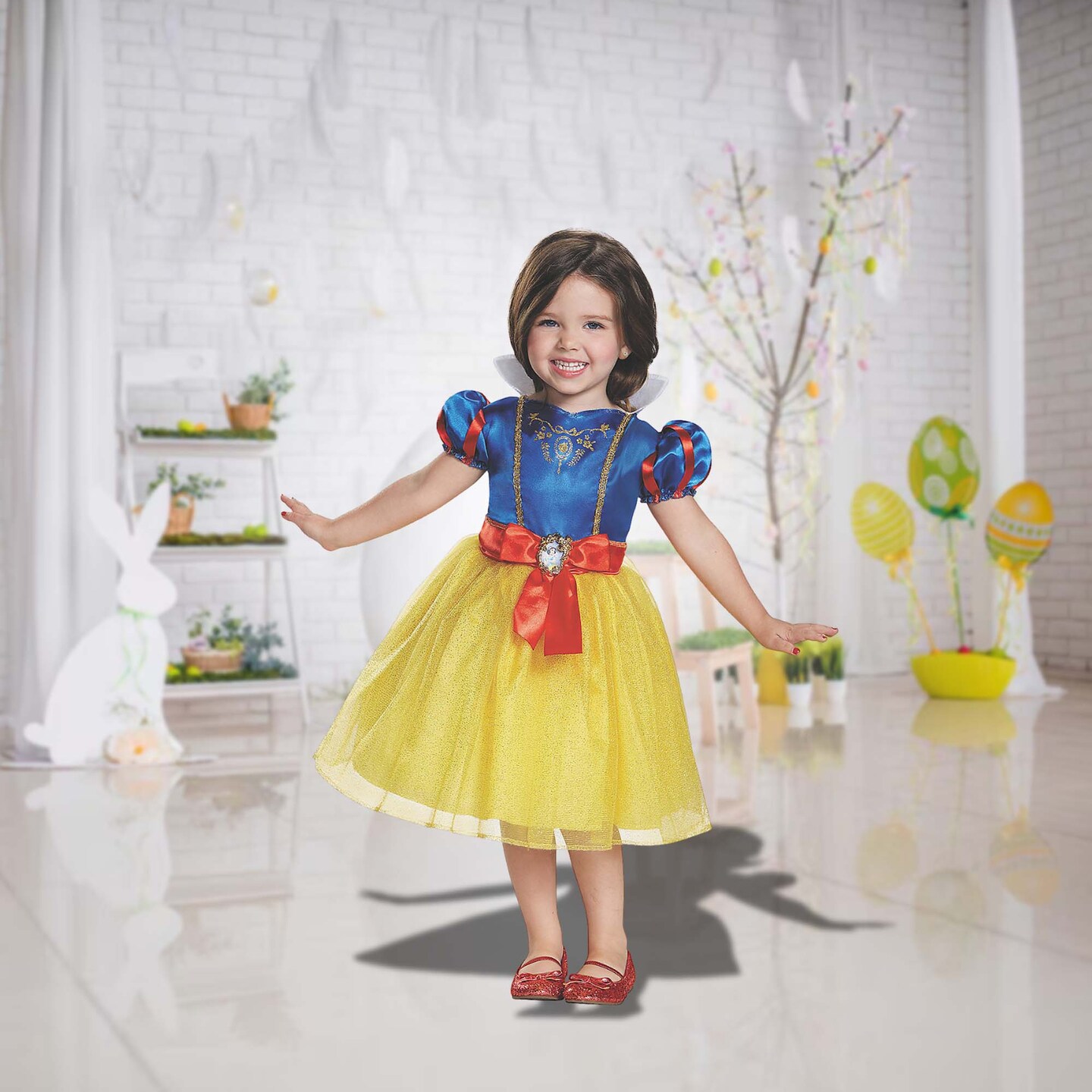 Girls Snow White Halloween Costume Yellow Blue Princess Dress for Kids