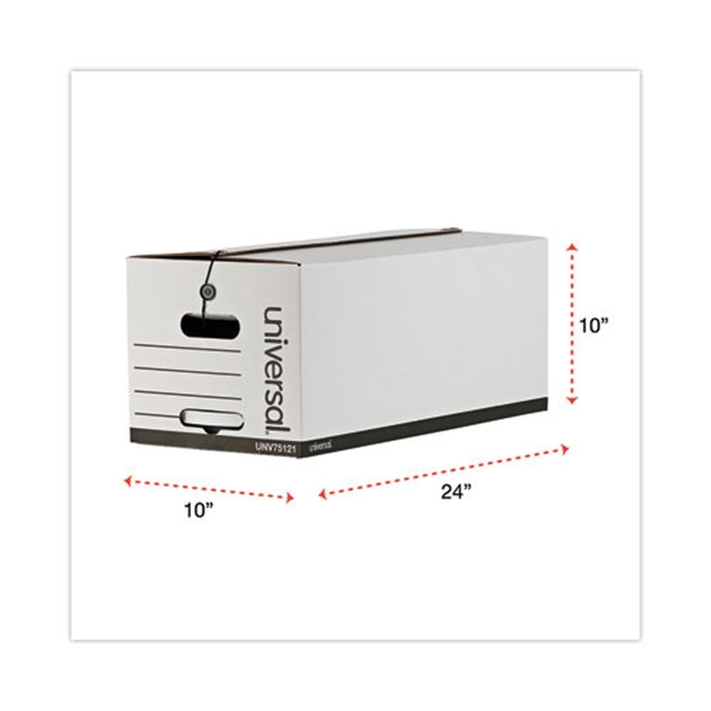 Universal Deluxe Quick Set-up String-and-Button Boxes - Letter Size, White (12/Carton)