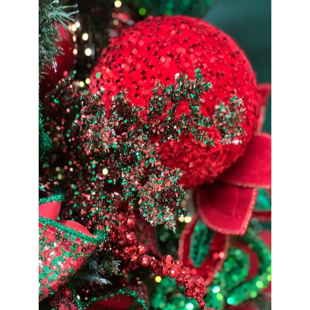 8&#x22; Sequin Ball Ornament: Red