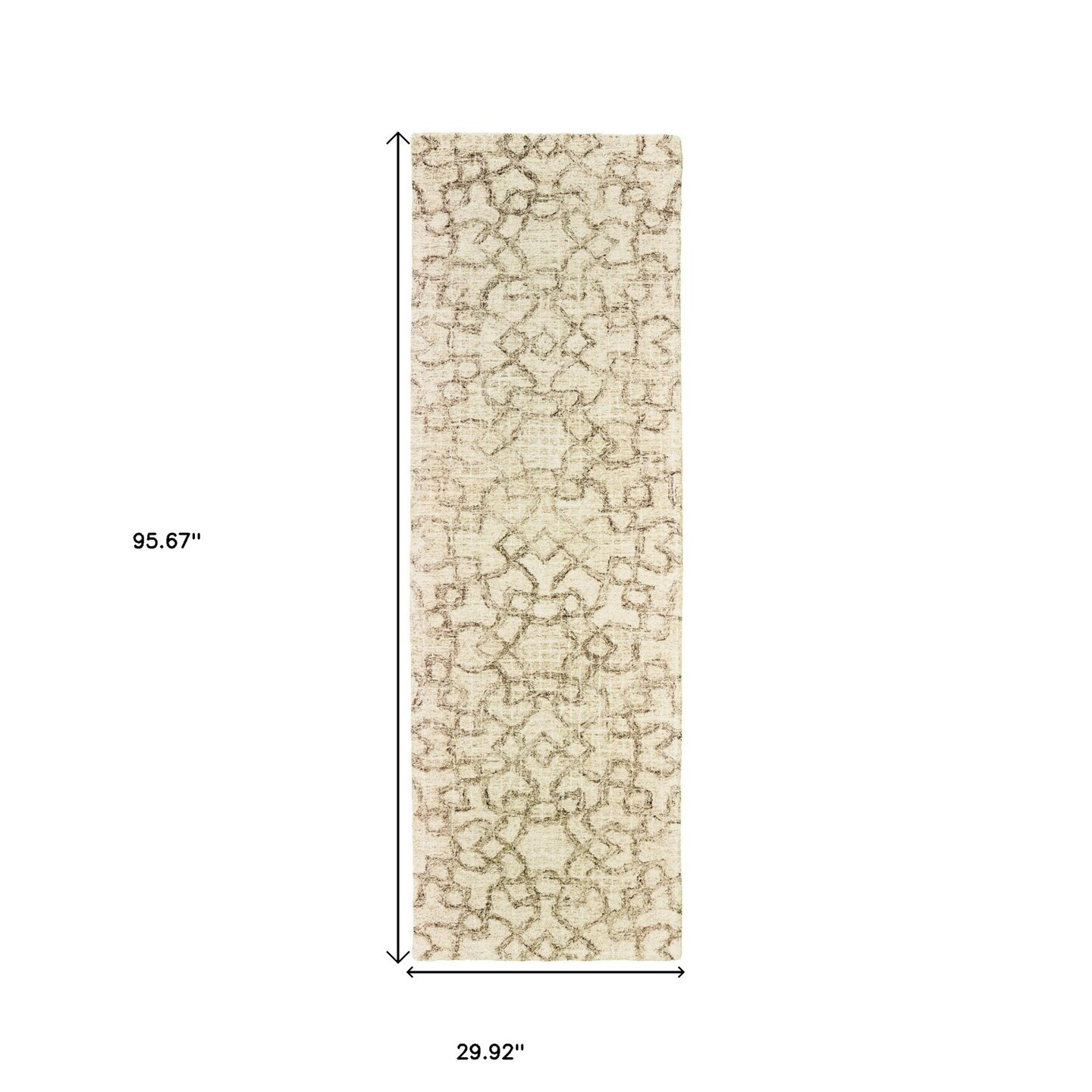 Edge Collections - 8' - Brown - Geometric Hand-Tufted Runner Rug for Inviting Spaces - 1 Piece