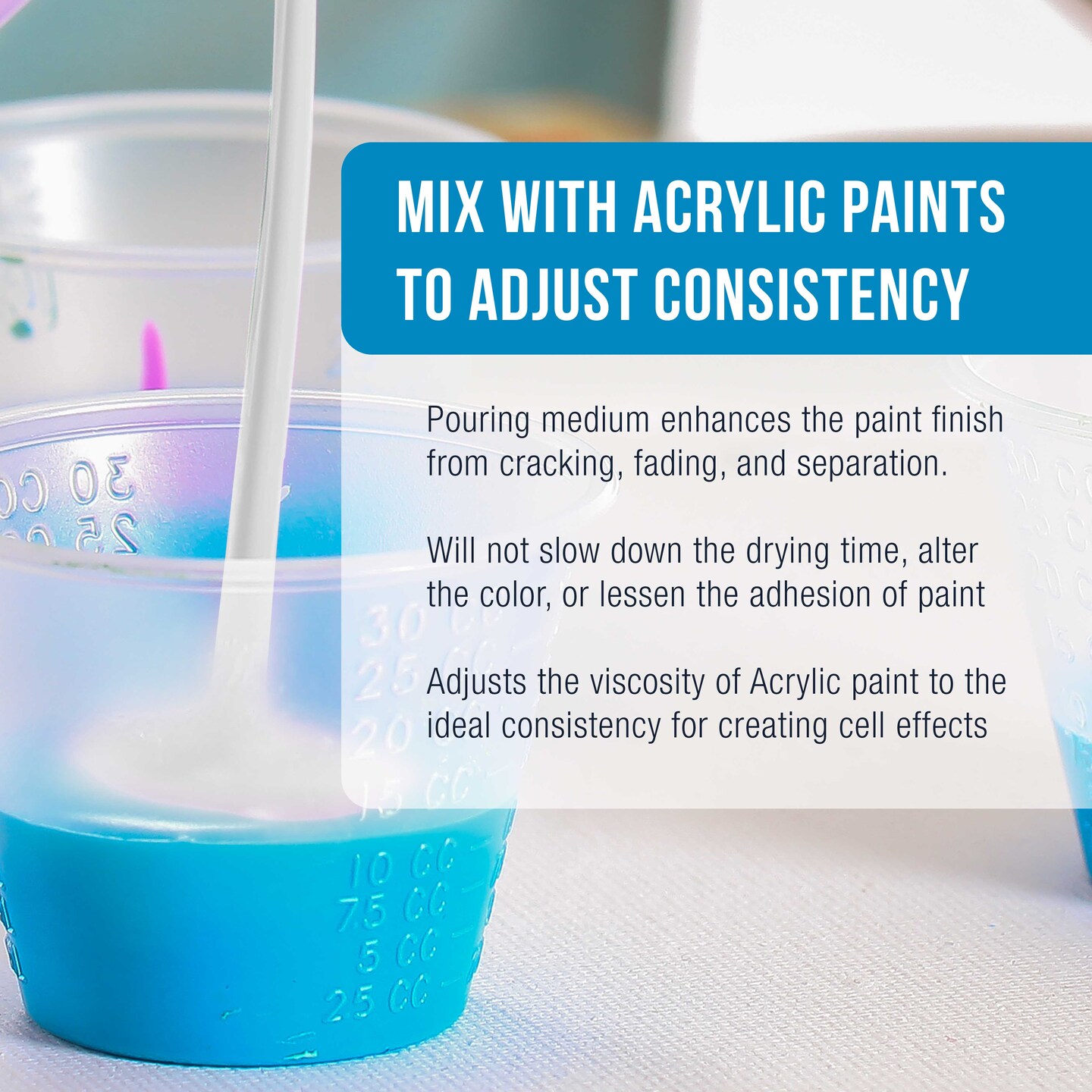 32oz (Quart) Pouring Paint Matte Medium - Professional Acrylic Medium for Improving Paint Flow &#x26; Cell Effects Creator, Viscosity Adjuster