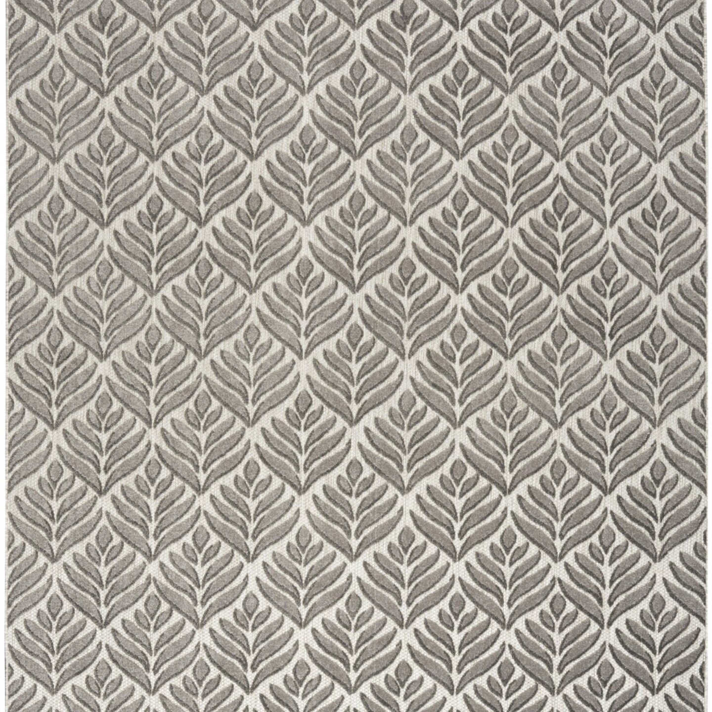 Edge Collections - 5' x 8' - Gray - Floral Stain-Resistant Area Rug for Home Spaces - 1 Piece