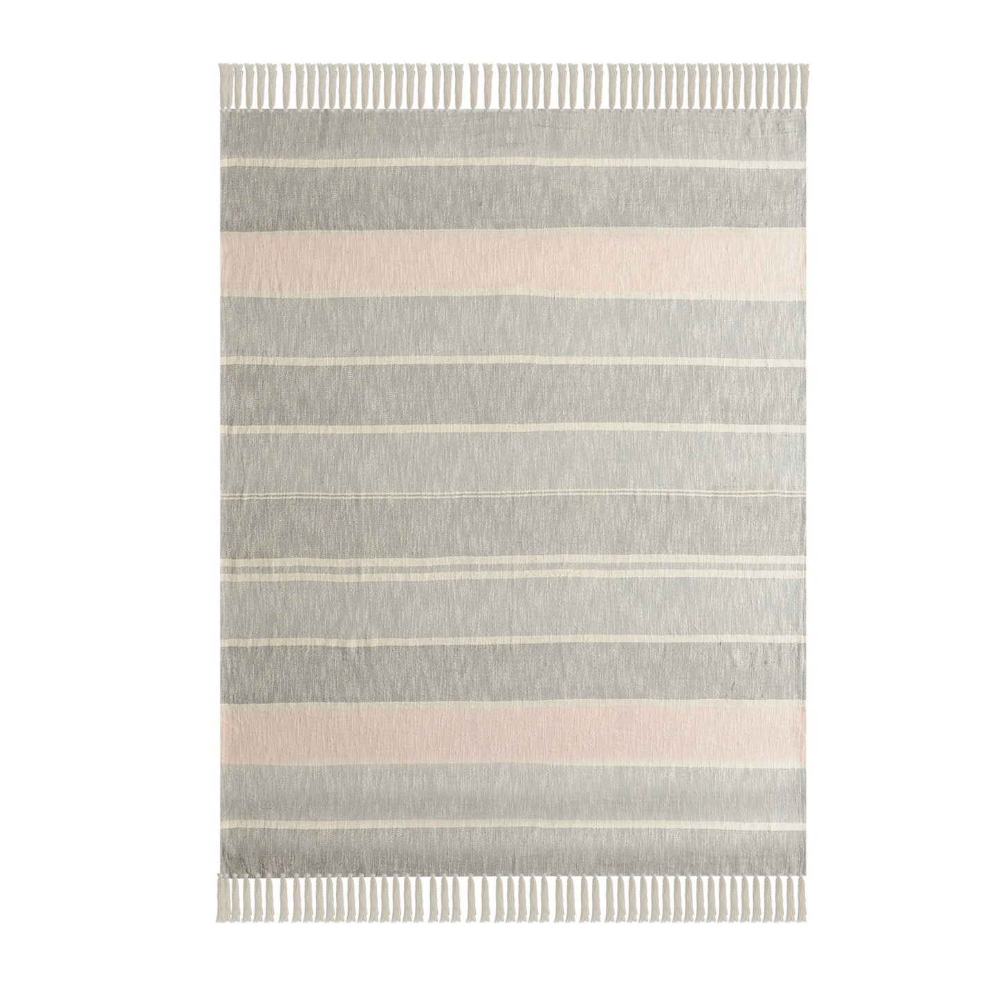 Edge Collections - 50" x 60" - Gray - Cozy Ombre Throw Blanket with Fringe for Warmth and Style - 1 Piece