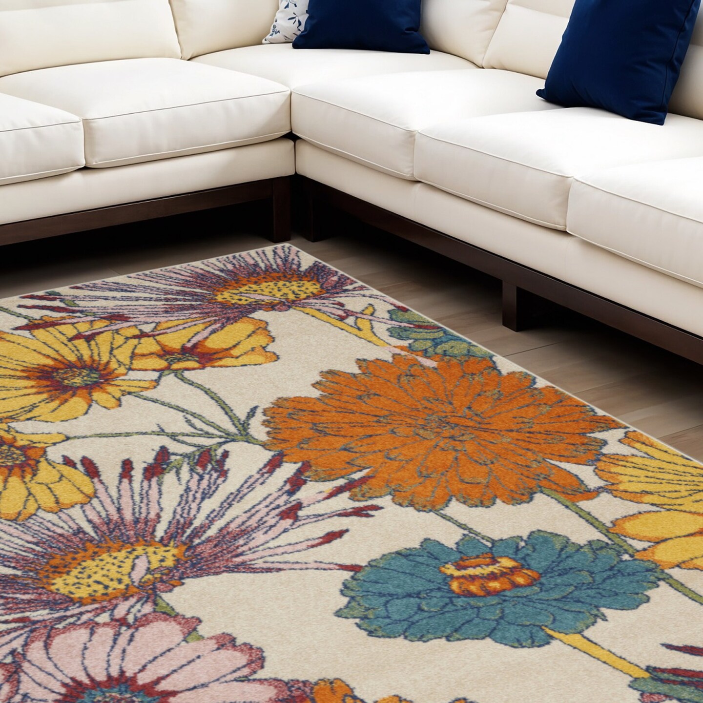 Edge Collections - 9' X 12' - Multicolor - Floral Area Rug for Inviting Spaces - 1 Piece