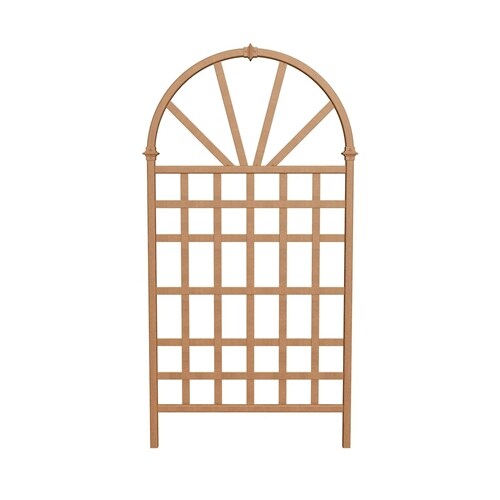 77-inch Outdoor Vinyl Garden Trellis with Arched Top and Lattice Panel for Climbing Plants