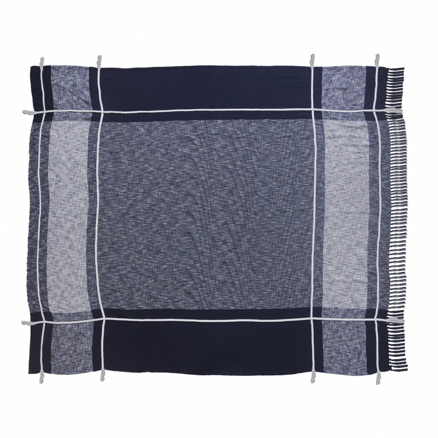 Edge Collections - Blue - Textured Geometric Throw for Cozy Décor - 1 Piece