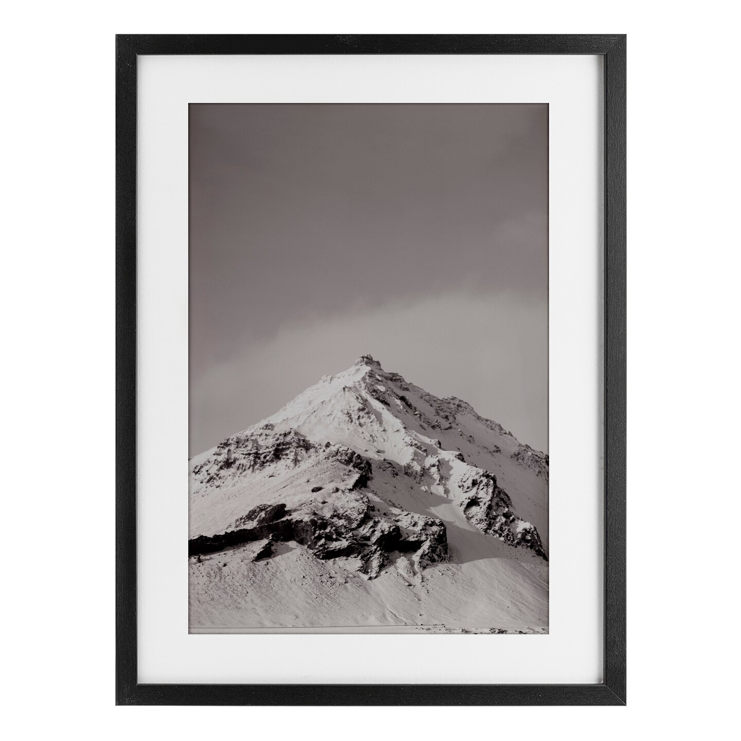 Stupell Industries Icy Mountain Peak Iceland Black Framed Print Under Glass, design by Jade Sharp Photo