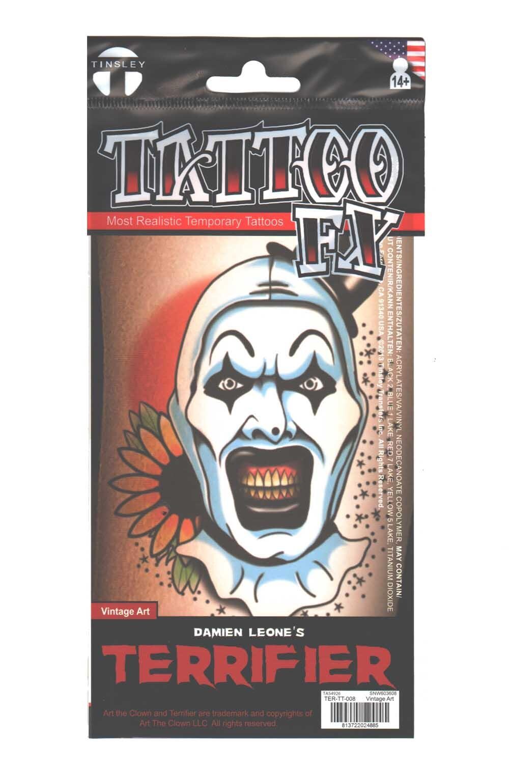 NEW: Terrifier 3 - Tattoo - Vintage Art The Clown