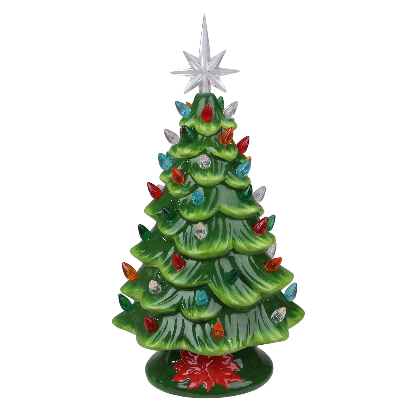 Northlight 13" LED Lighted Retro Table Top Christmas Tree with Star Topper