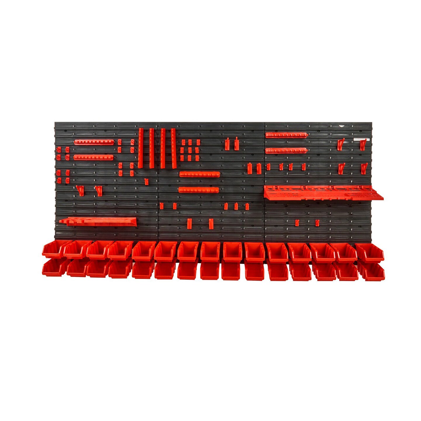 30-Bin Wall Mounted Garage Parts Rack Organizer with Wall Panels and ...
