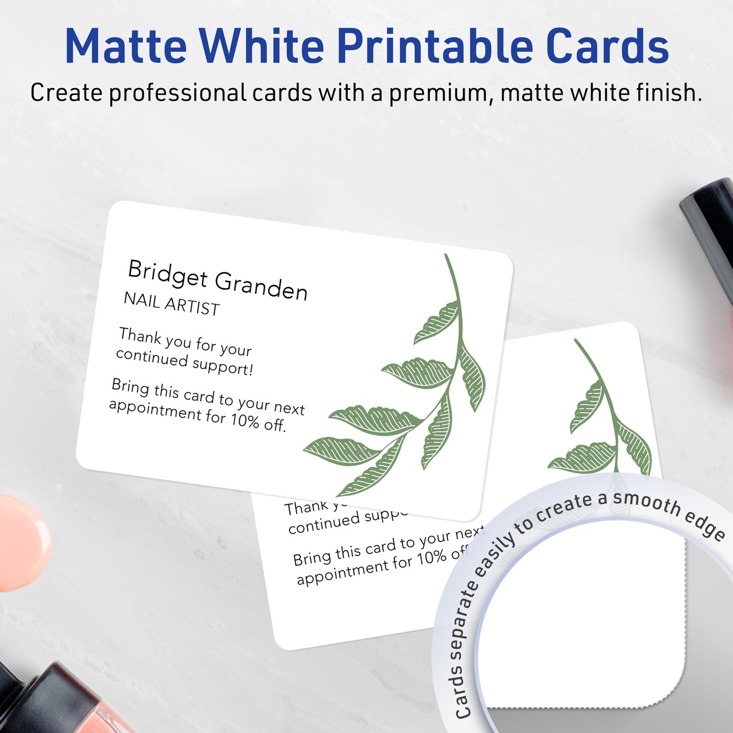 Avery Matte White Invitation Cards, 5" x 7" Rectangle Rounded Corners