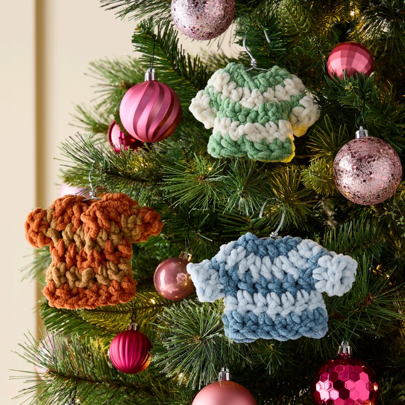 Crochet Mini Sweater Ornaments