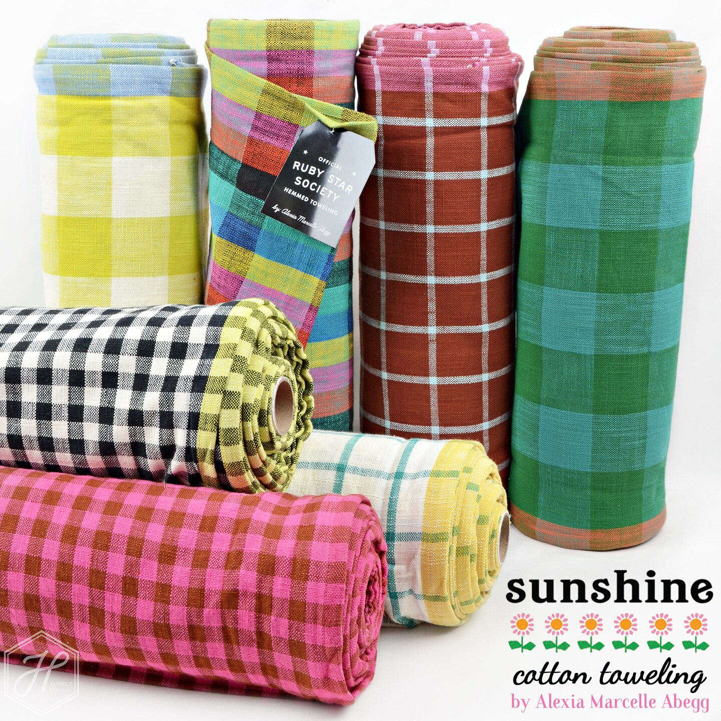 Small Checker Toweling in Hot Pink (rs4143 13) | Sunshine Toweling | Alexia Marcelle Abegg | Ruby Star Society