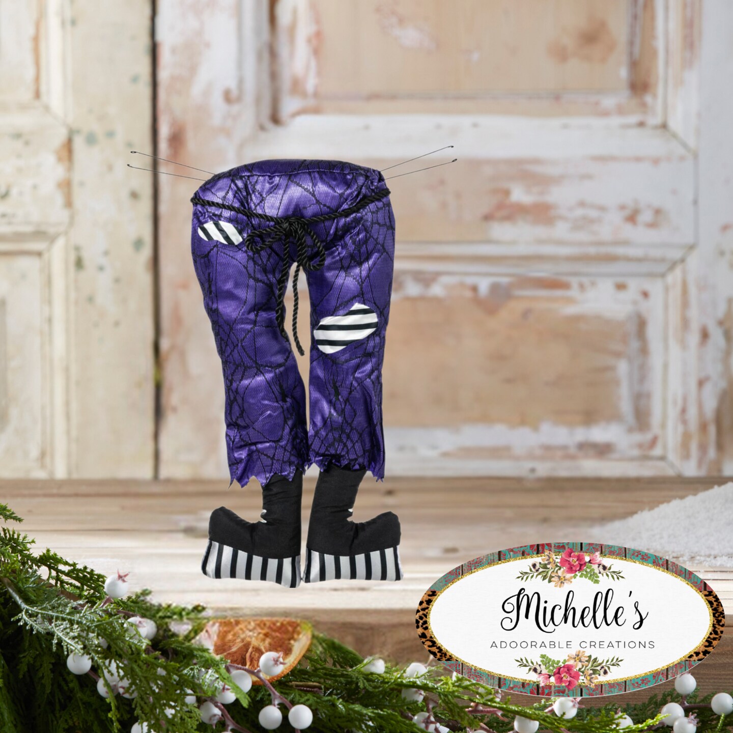 Frankenstein Plush Legs Wreath Enhancement