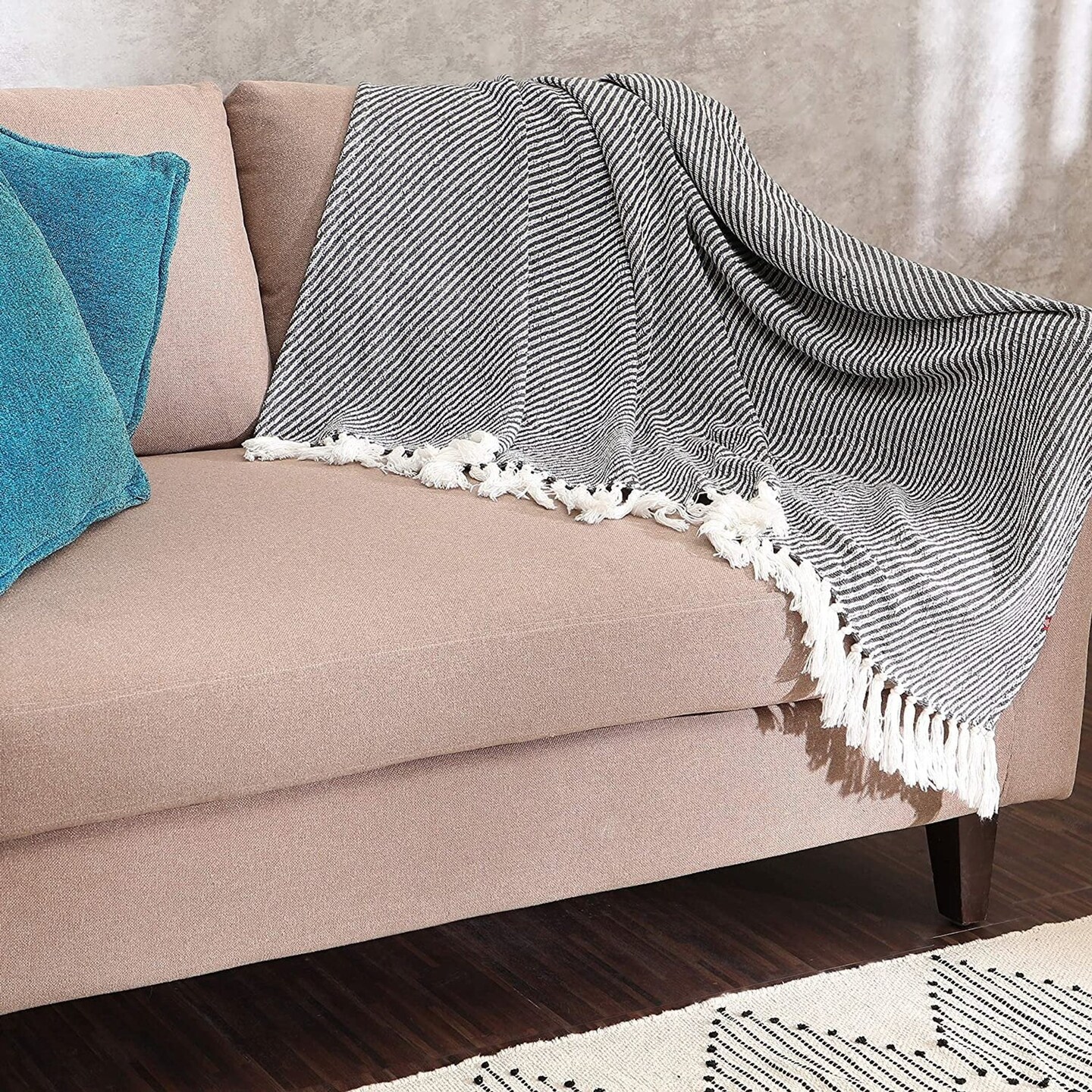Edge Collections - 50" x 60" - Gray - Purposeful & Stylish Throw Blanket for Your Home - 1 Piece
