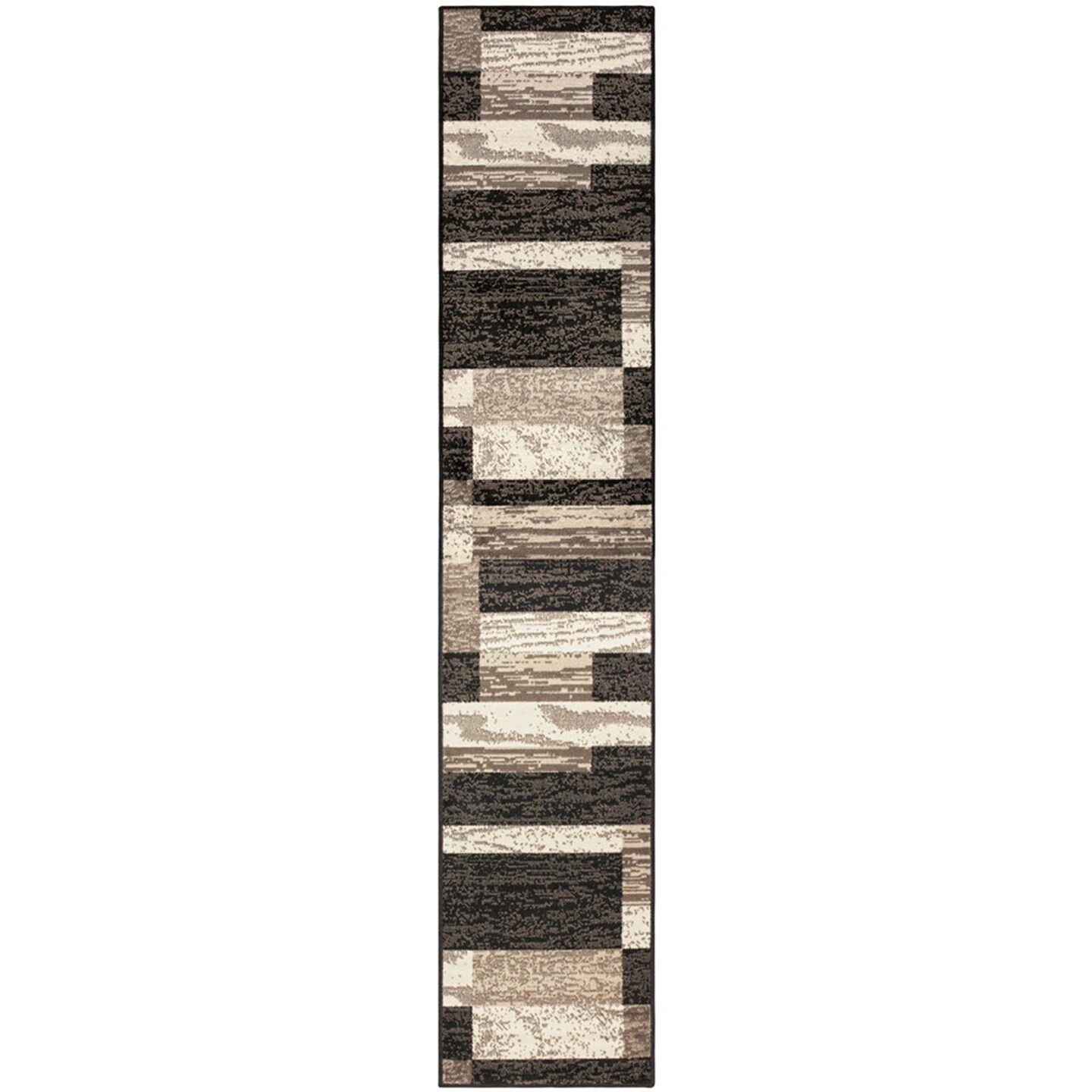 Edge Collections - 11' - Brown - Stylish Patchwork Runner Rug for Home Decor - 1 Piece