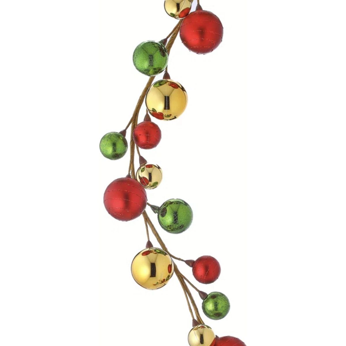 36&#x22; Glitter Ball Metallic Garland: Red/Green