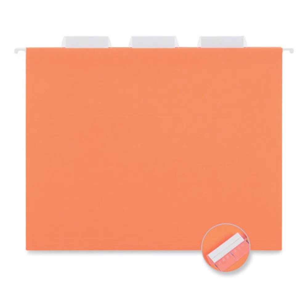 Universal 1/5-Cut Tab Deluxe Bright Color Hanging File Folders - Letter Size, Assorted (25/Box)