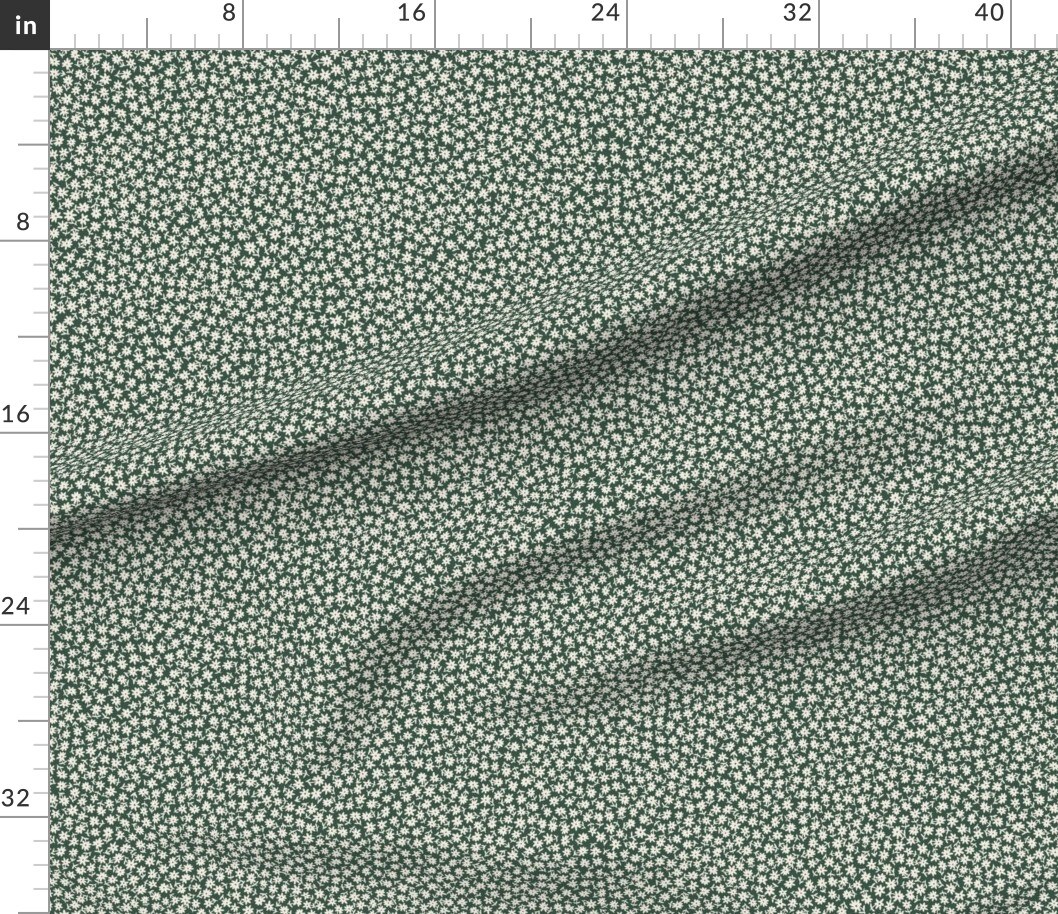 Cottagecore Small Flowers Garden Farmhouse Rustic Prairie Cottage Floral Small Flowers Feminine Floral Girls Room Nursery Green Quilting Custom Printed Fabric by Spoonflower Various Fabrics by the Yard or Fat Quarter