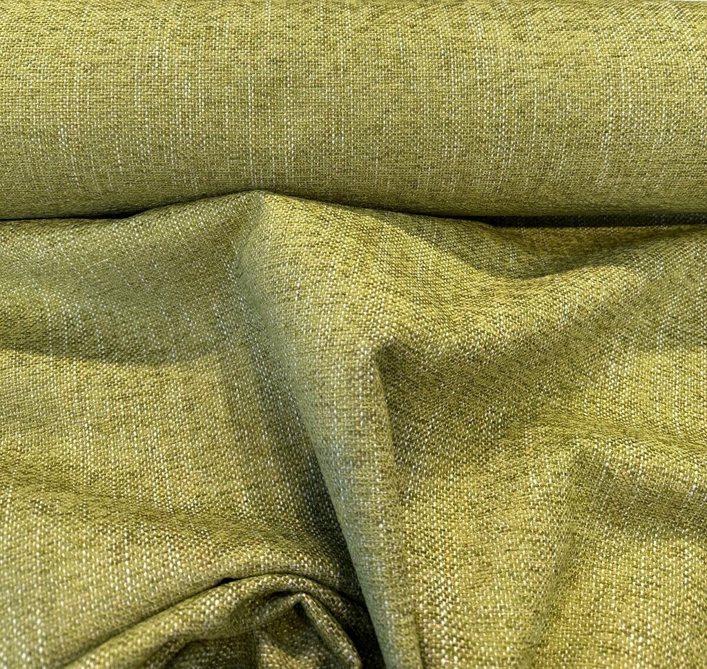1 Yard Lime Green Chenille Upholstery Fabric Crypton Endure Performance 12% Cotton 4% Acrylic 84% Polyester