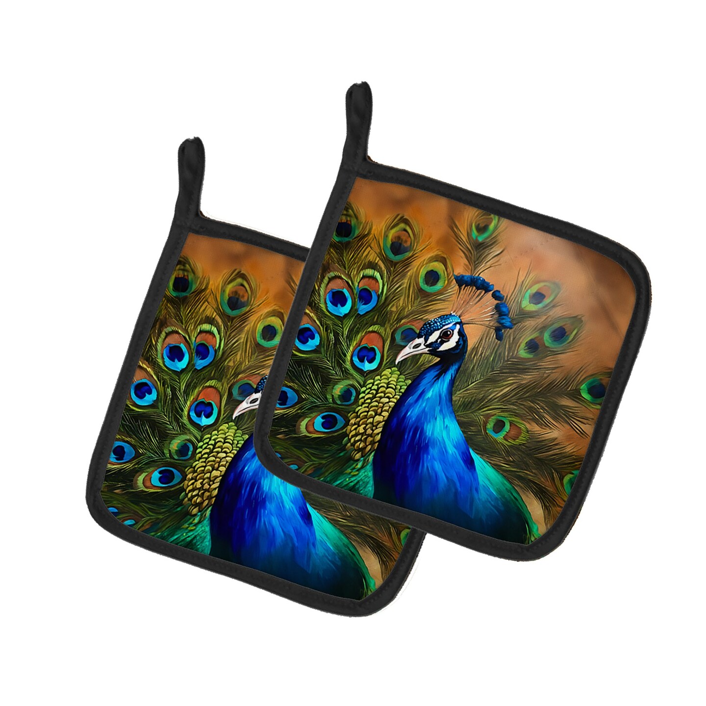 Edge Collections - 7.5" x 7.5" - Multicolor - Kitchen Use Artistic Pot Holders with Bird Design - 2 Piece