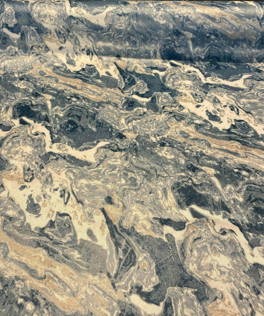 1 Yard Upholstery Velvet Fabric Marble Gate Blue Cerulean Durable Latex Backed 100% Polyester 54 Inch Width