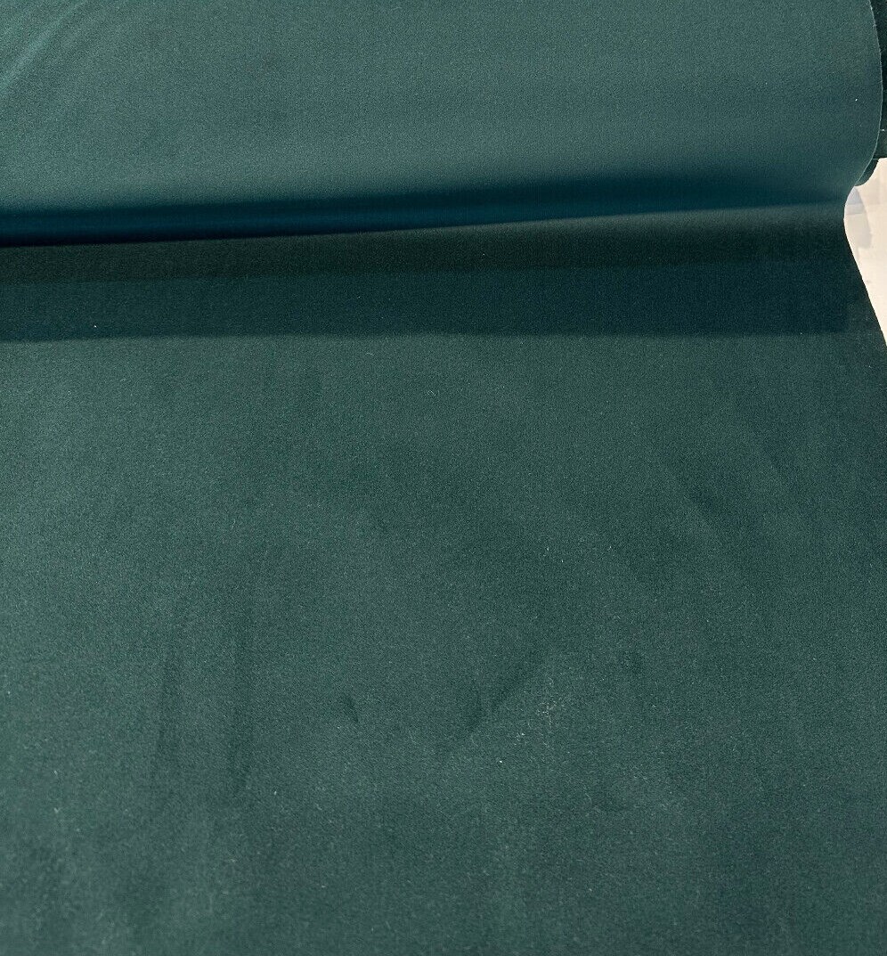 1 Yard Modern Velvet Upholstery Fabric in Dark Green Soft Low Pile 54 inch Width