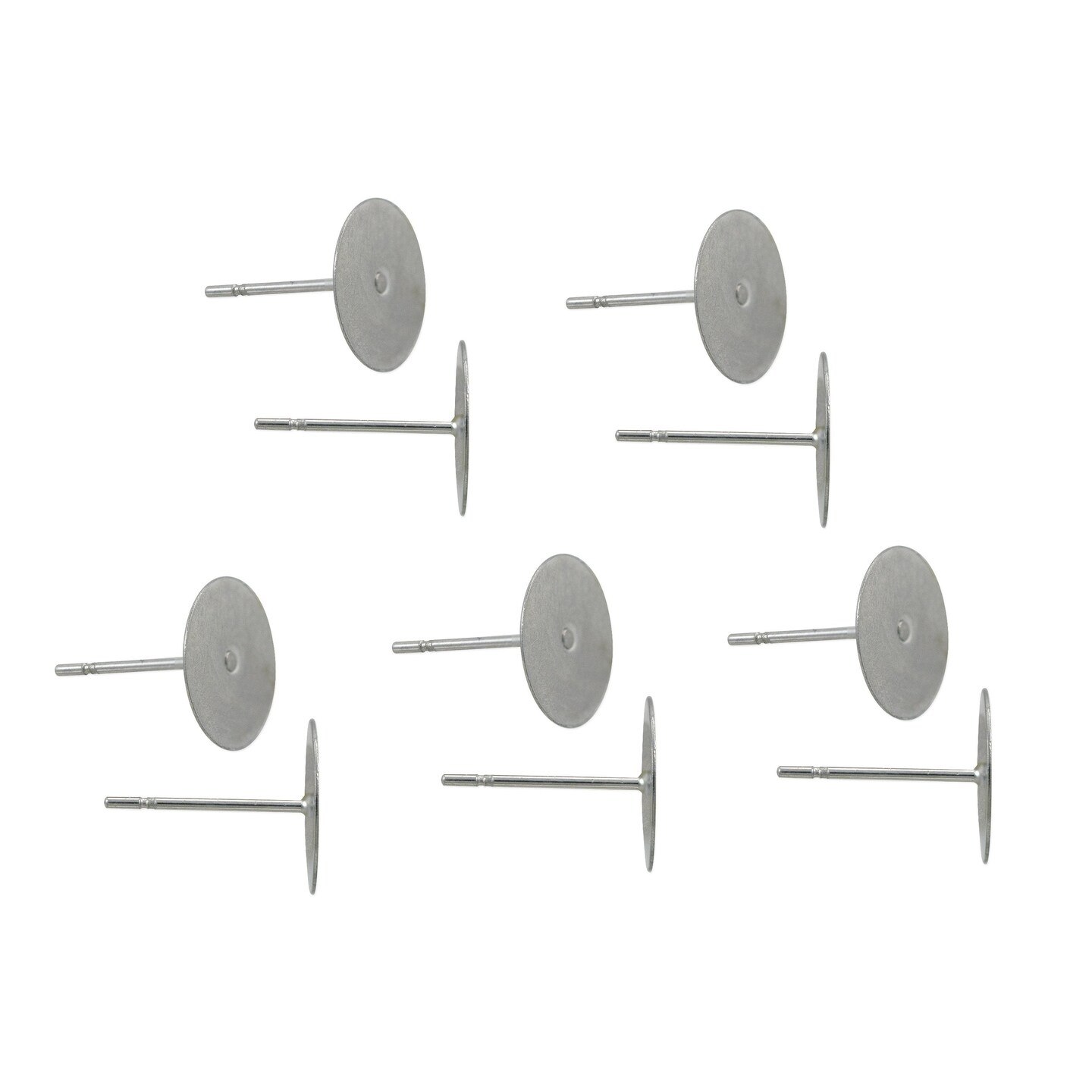 JewelrySupply Padded Post 10mm Surgical Stainless Steel (10-Pcs)