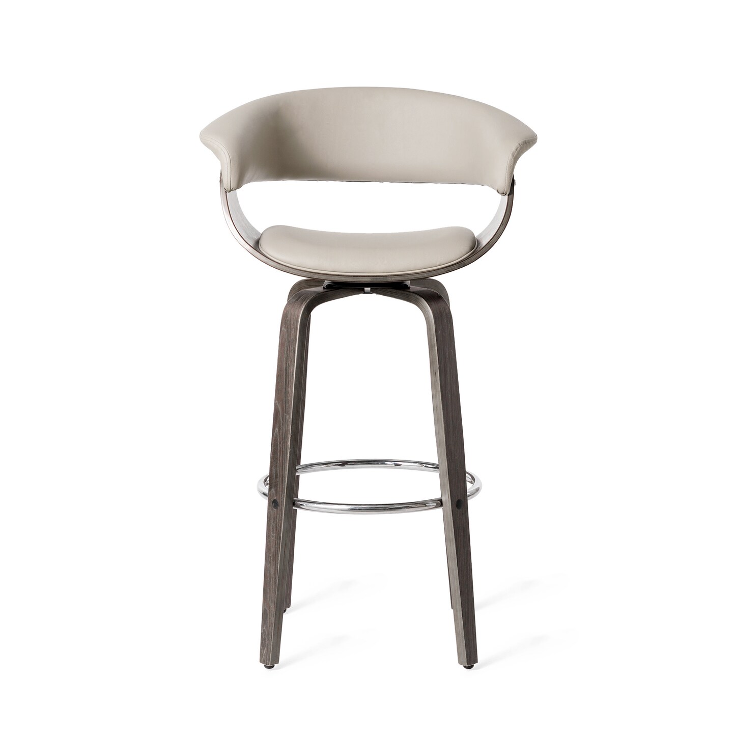 Set of 2/4 Mid-century Modern Leatherette Swivel Bar Stools/Counter Stools with Walnut Bentwood Frame