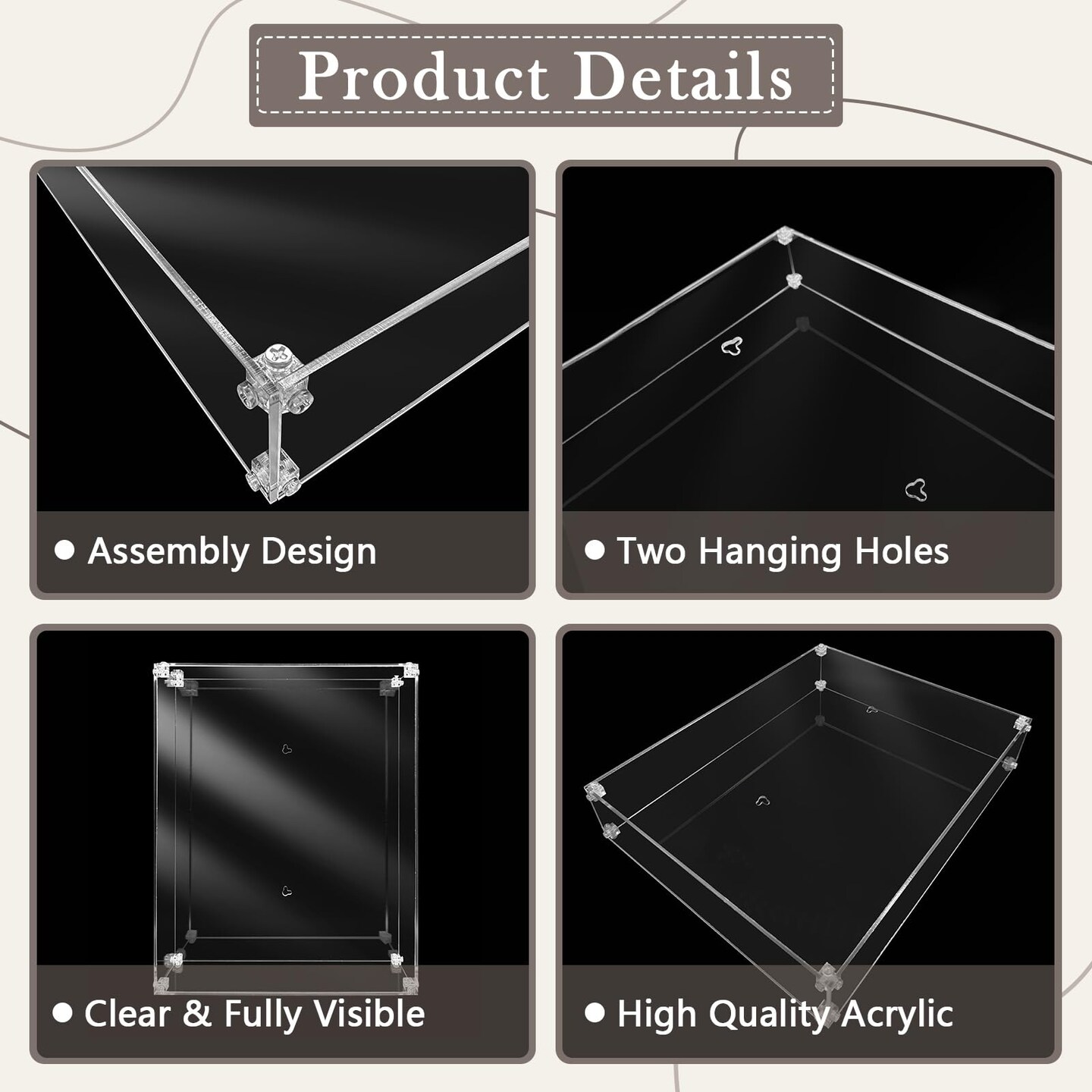 11x14 Acrylic Shadow Box Frame Large 2.5&#x22; Deep Shadow Box Display Case Clear Shadowbox Memory Box for Wedding Bouquet,Memorabilia,Dried Flowers,Wall Mount &#x26; Tabletop, Easy Assembly, 1 Pack