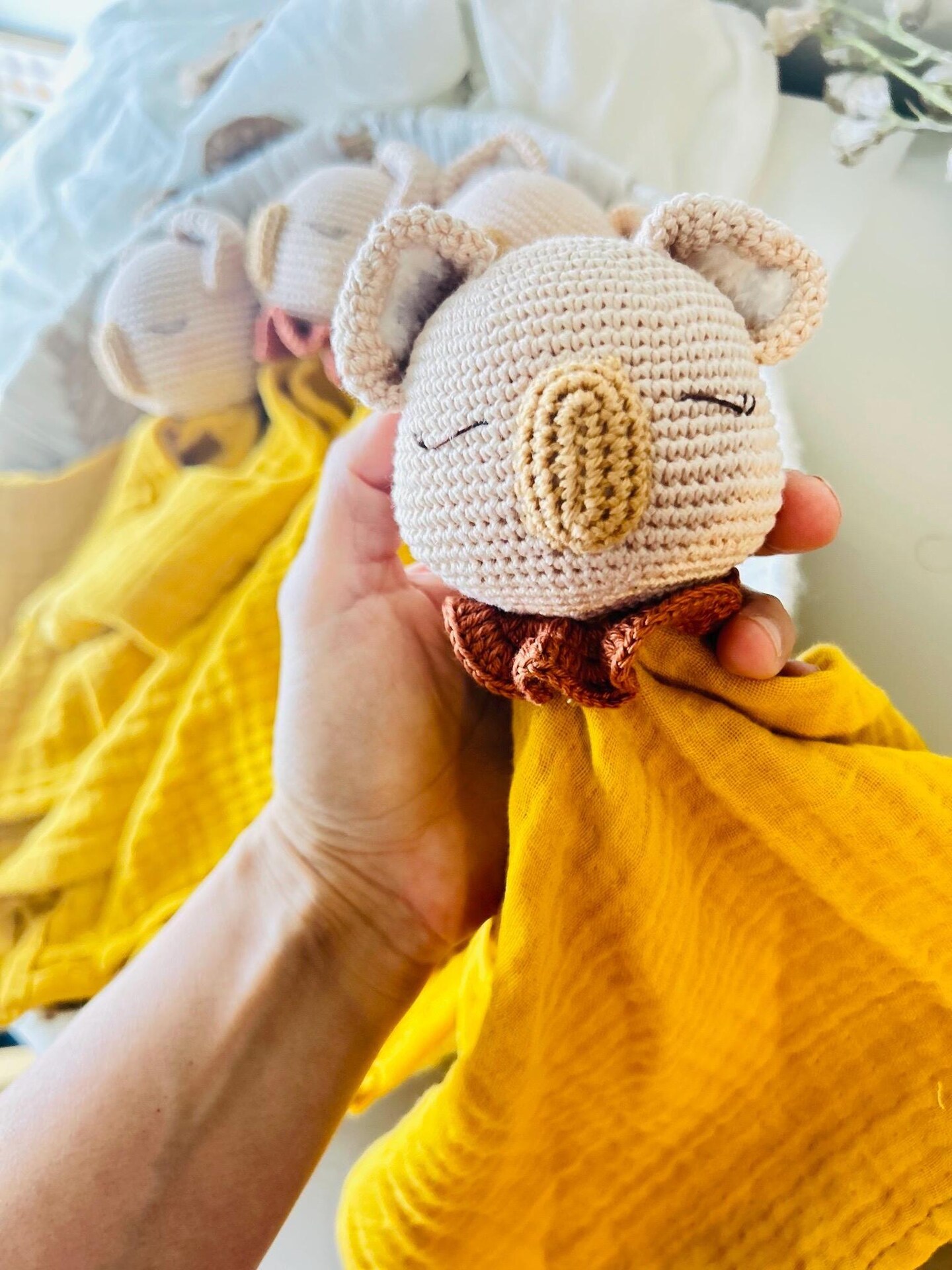 Amigurumi and muslin baby lovey koala lovey for baby s makerplace by