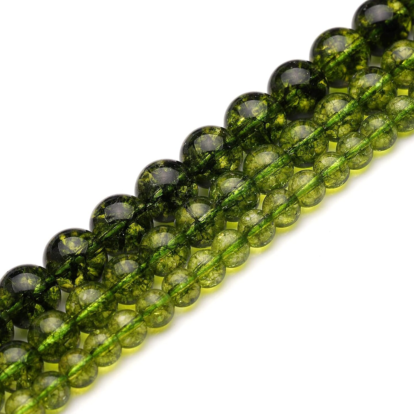 Natural Crystal Beads for Jewelry Making,6mm Peridot Polished Round Smooth Stone Beads,Genuine Real Stone Beads for Bracelet Necklace 15 Inch(Peridot,6mm)