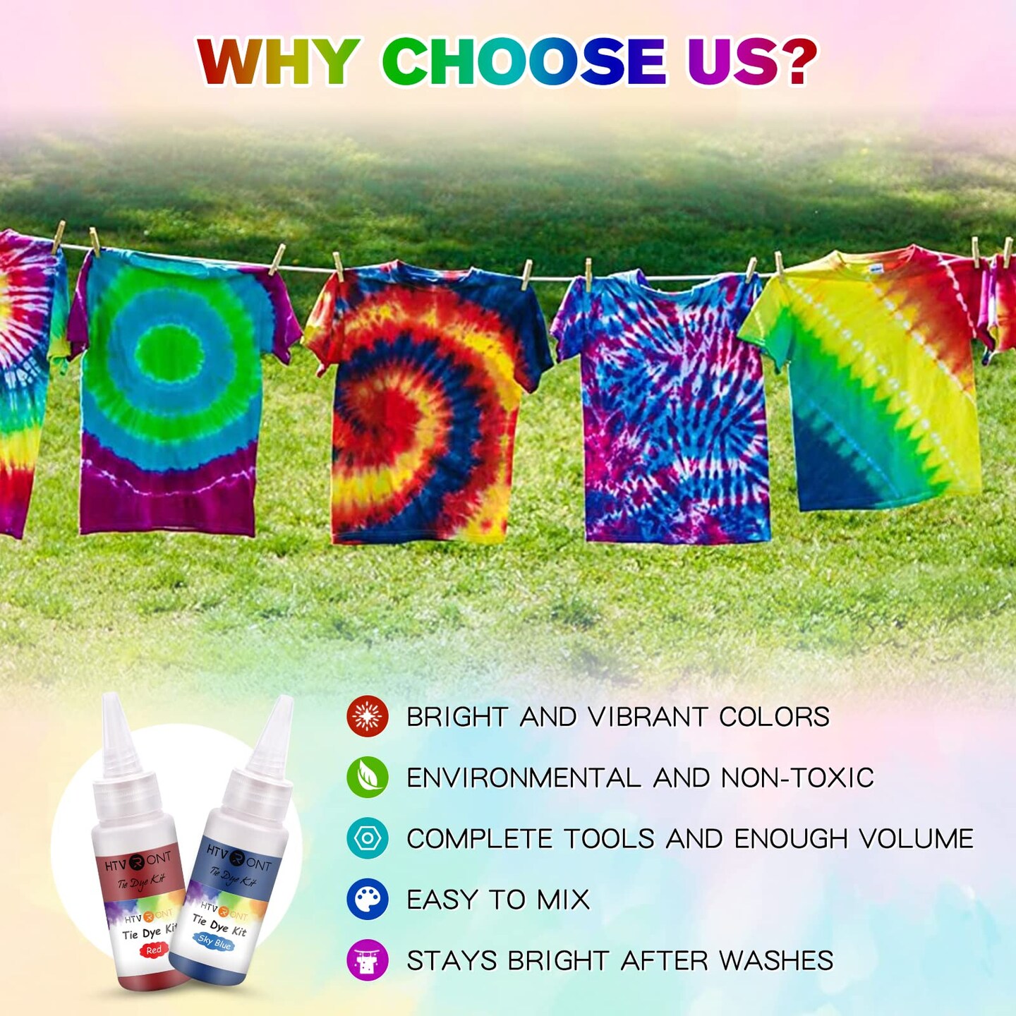 Tie Dye Kit - 26 Colors Pre-Filled Bottles Tye Dye Kit, Permanent Non-Toxic Tie Dye Kits for Adults and Kids, Tie Die Kit for Group Handmade Creative Activity(Just Add Water)