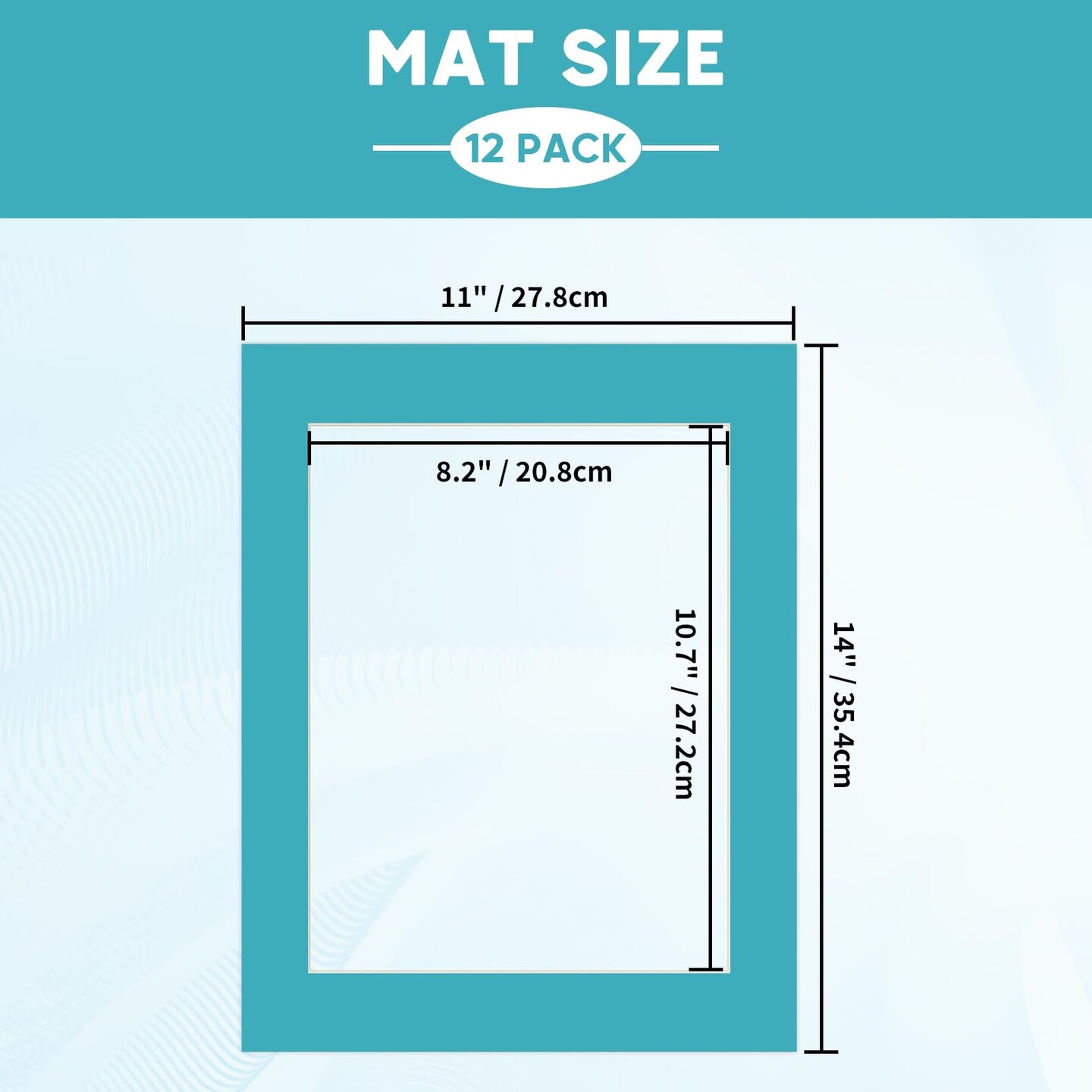 ZBEIVAN 12 Packs Mixed Colors 11x14 Picture Frame Mats for 8.5x11 Photos, Artworks and Prints, White Core Bevel Cut Frame Mattes