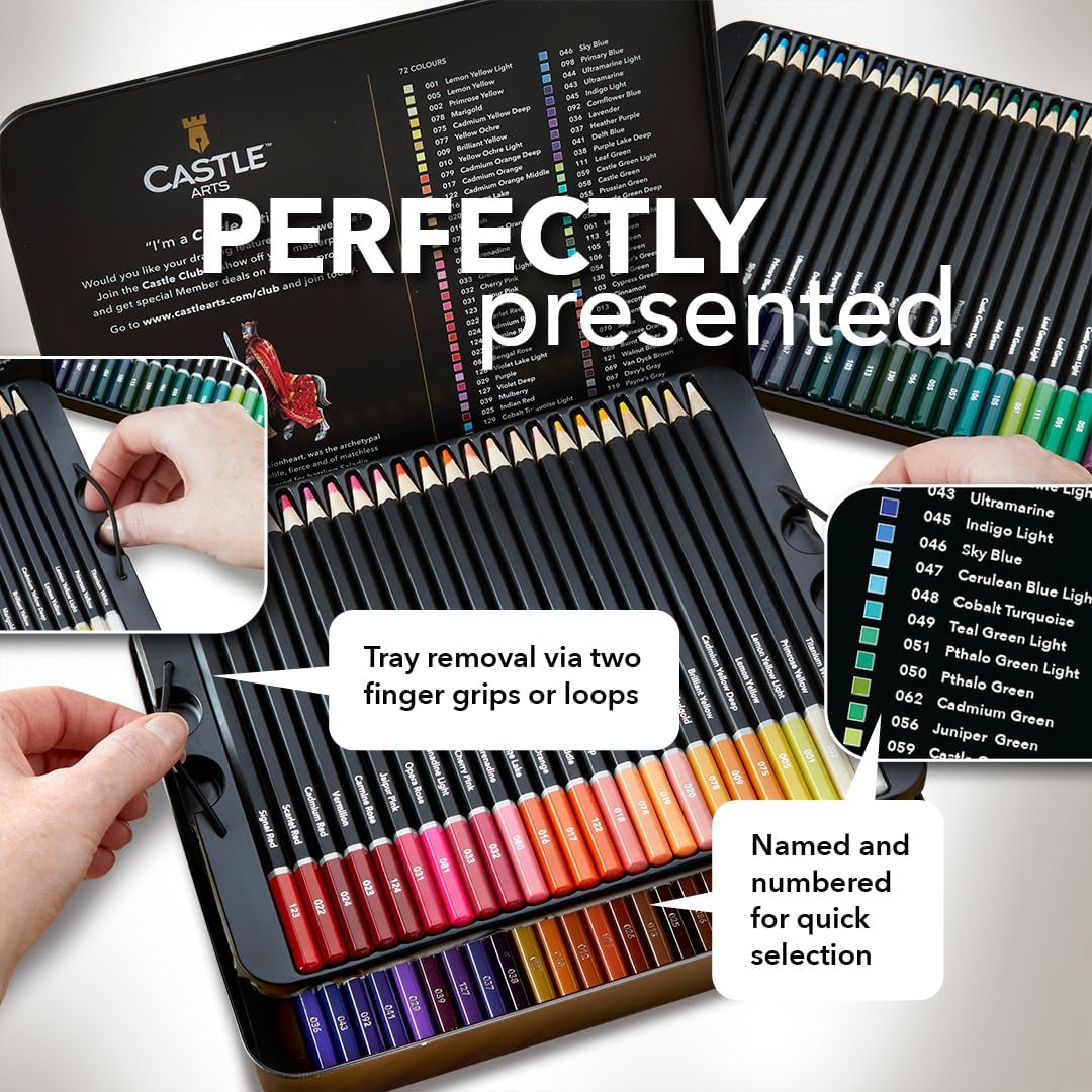 72 Watercolour Pencils Set, Luminous Premium Pigments for Mixing, Drawing and Painting
