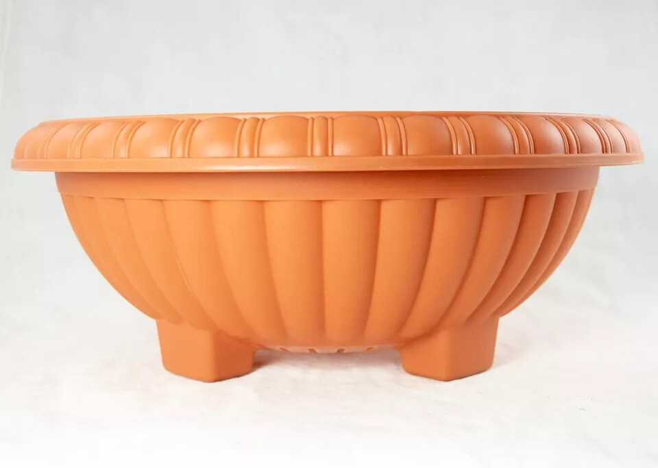 Japanese Plastic Bonsai Training Pot / Home Garden Planter 13&#x22;x 13&#x22;x 5&#x22; - Orange