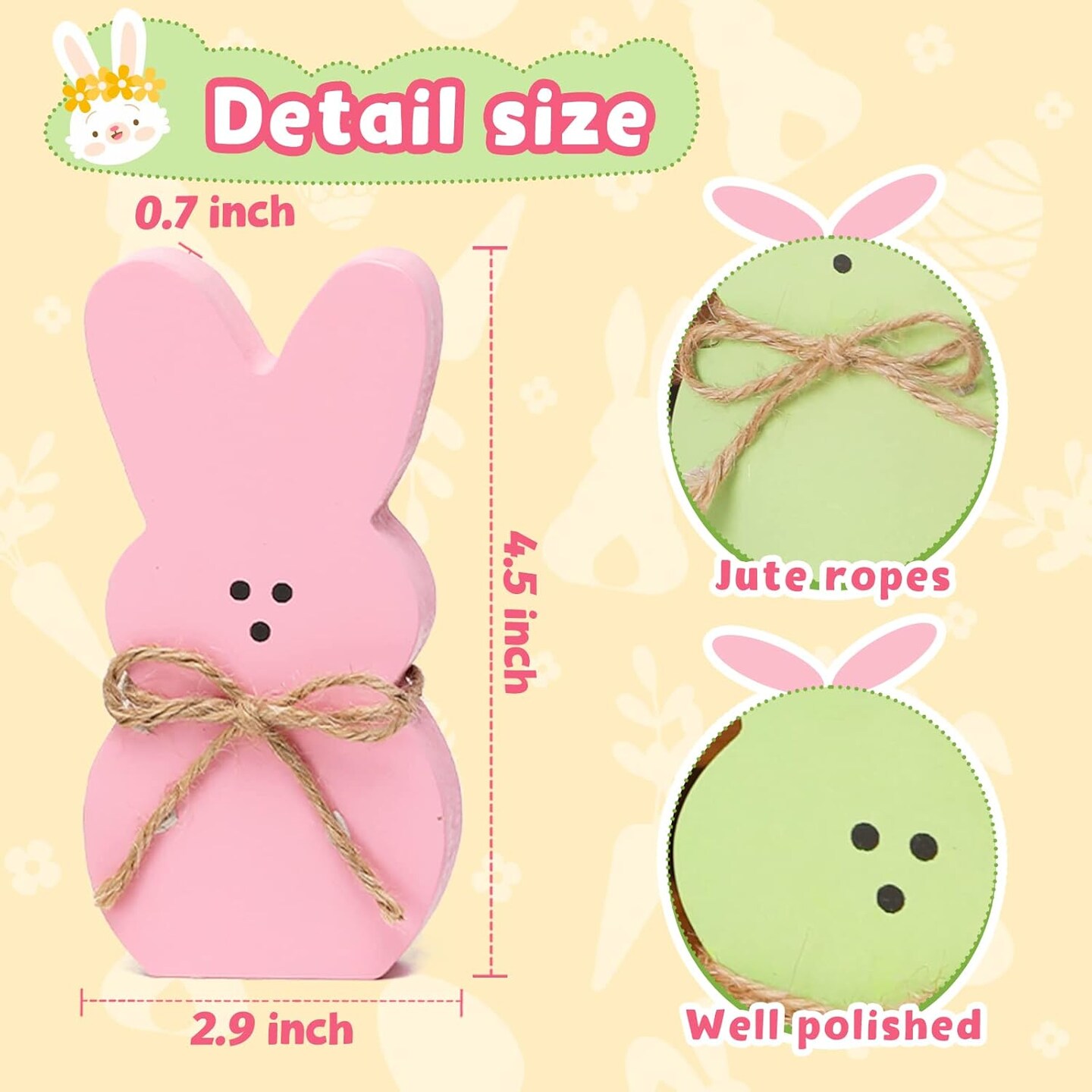 5-Piece Easter Wooden Peep Bunny Tiered Tray & Tabletop Decor