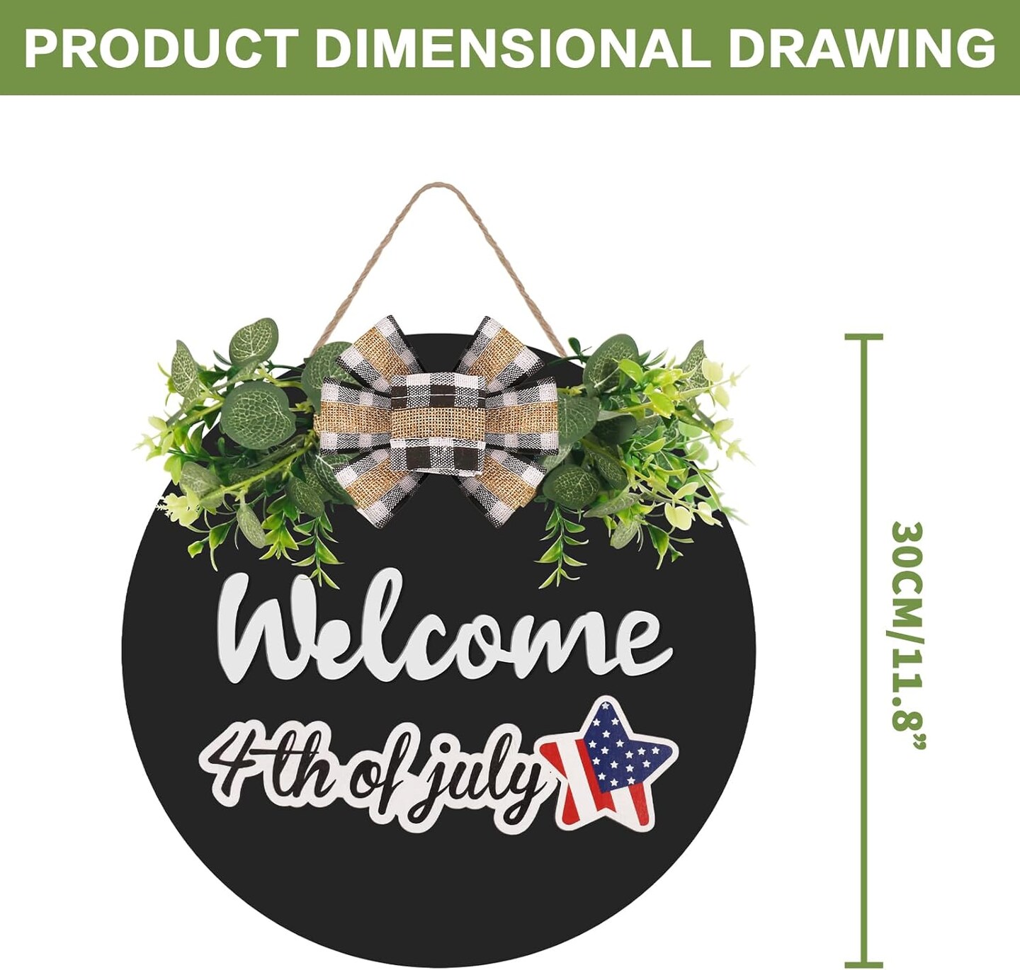 Interchangeable Wooden Seasonal Black Welcome Sign
