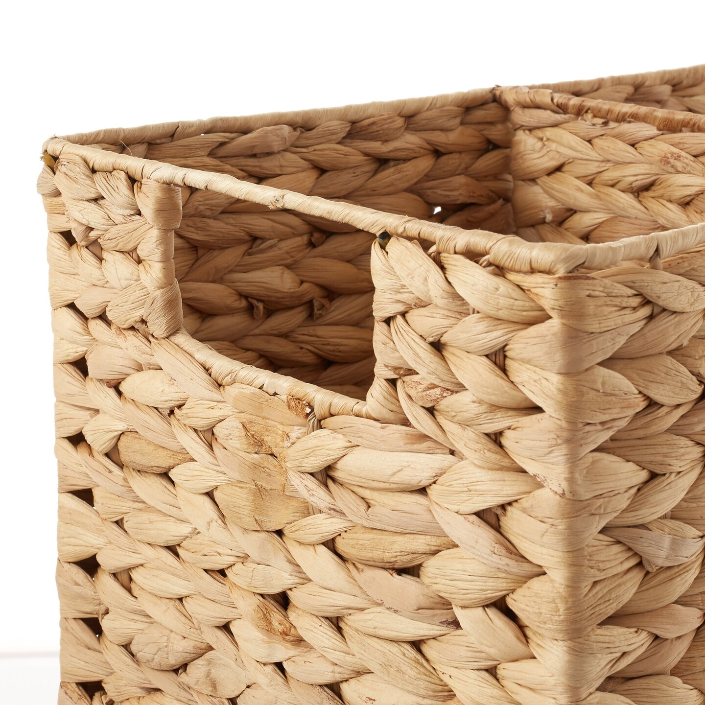 Stair Step Basket w/ Handles, Woven Wicker Hyacinth Staircase Storage Organizer