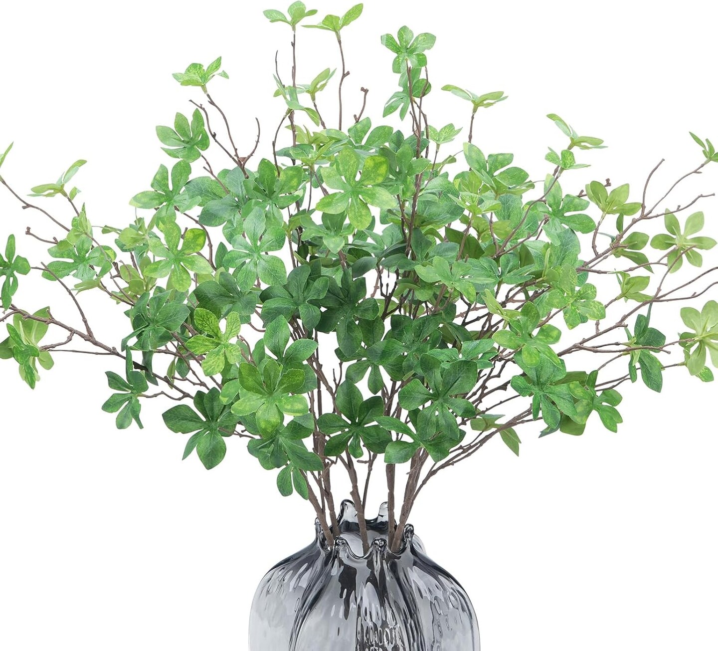 6PCS Artificial Greenery Stems 28&#x22; Faux Twigs Branches for Vase with Fake Plants Silk Leaves Indoor Spring Summer Foliage for Home Table Centerpieces Kitchen Room Decorations