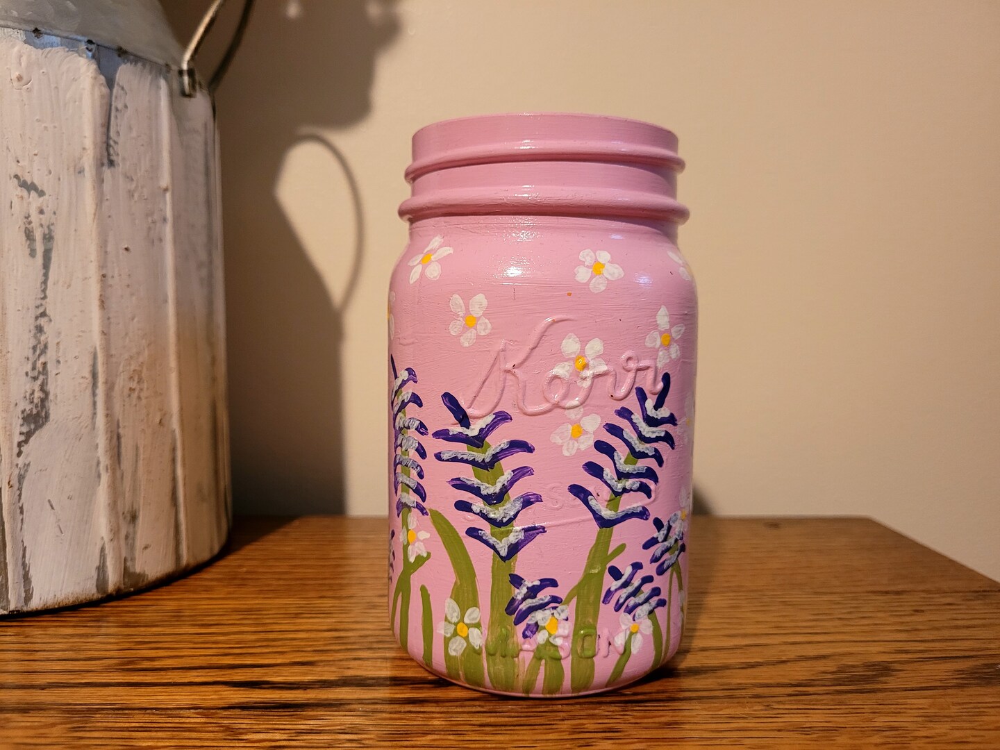 Painted Glass Jar Pink Spring Flowers | MakerPlace by Michaels