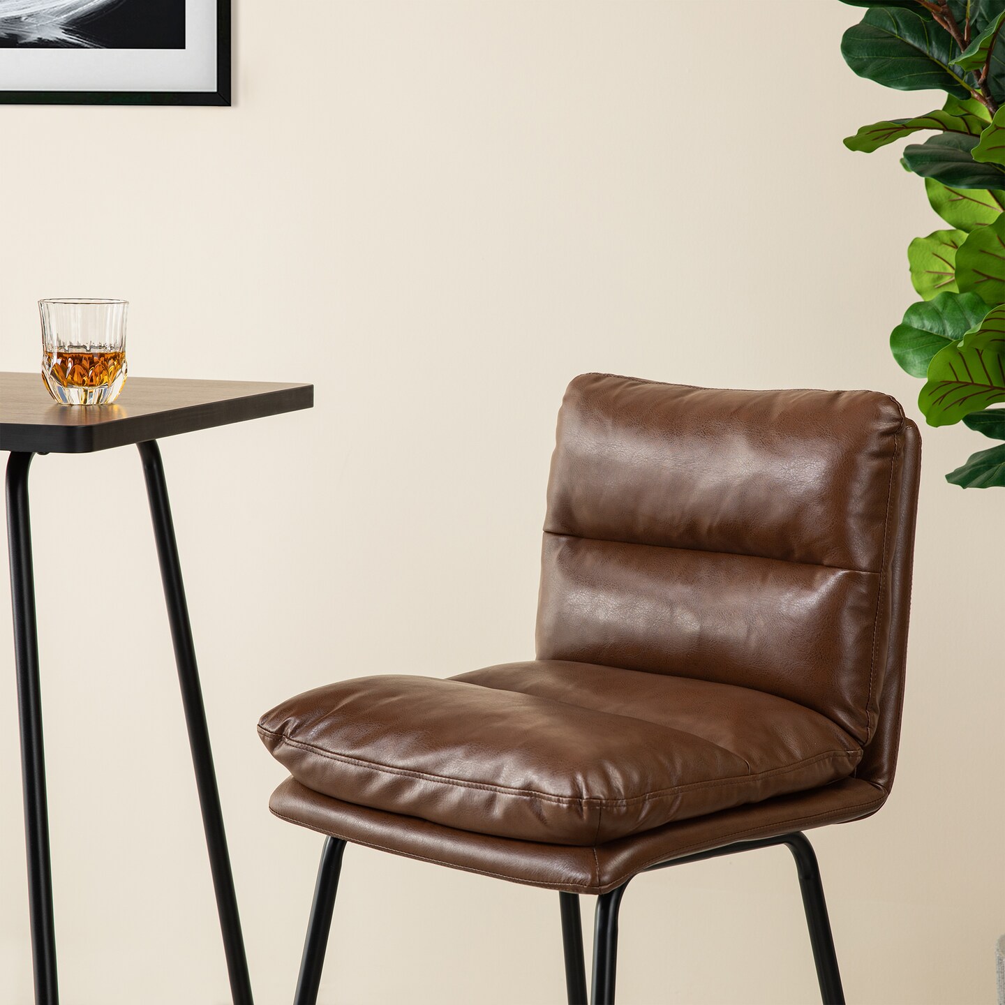 Industrial Modern Set of 3 Pub Table Set with 41"H Square Bar Table and Stools