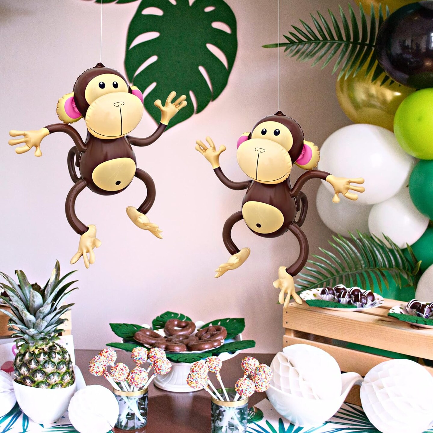 4E&#x27;s Novelty Inflatable Monkey 4-Pack, 27&#x22;&#x22; for Jungle Decorations &#x26; Safari Birthday decorations!