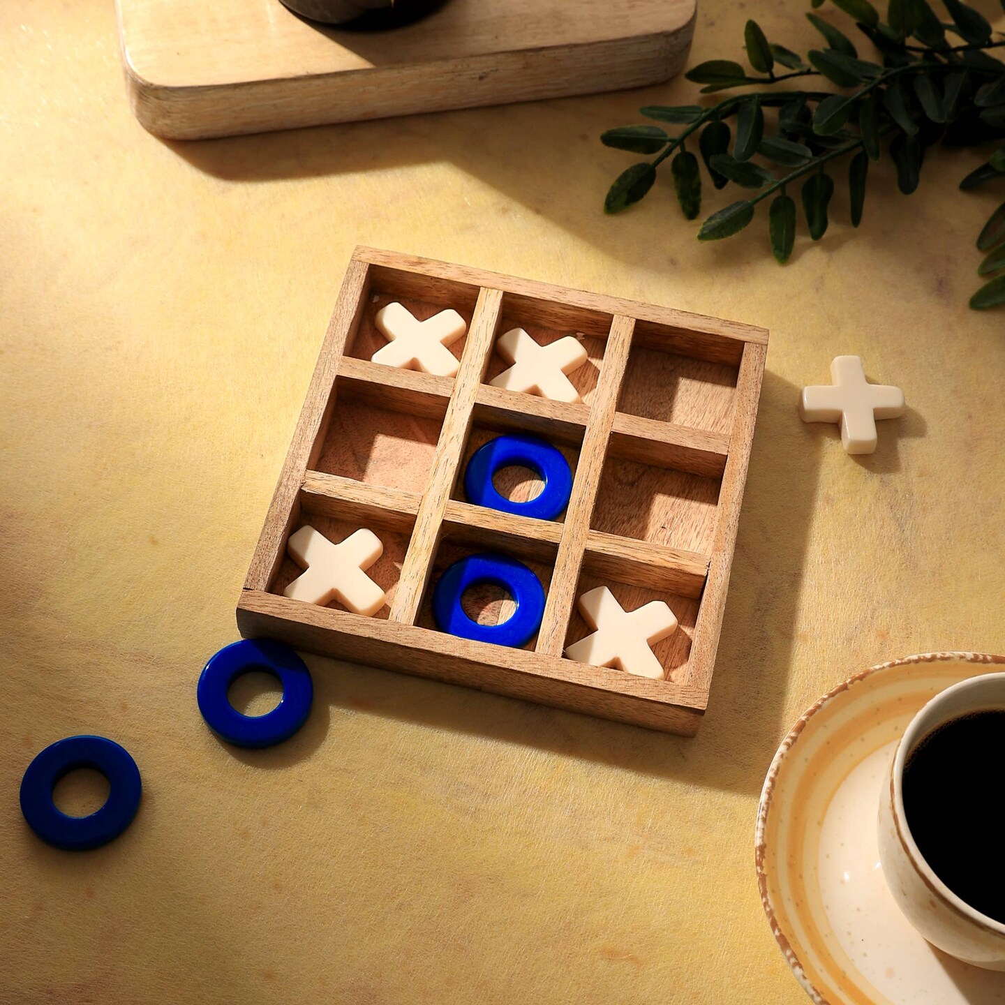 Tic-Tac-Toe Wood &#x26; Resin Board Game