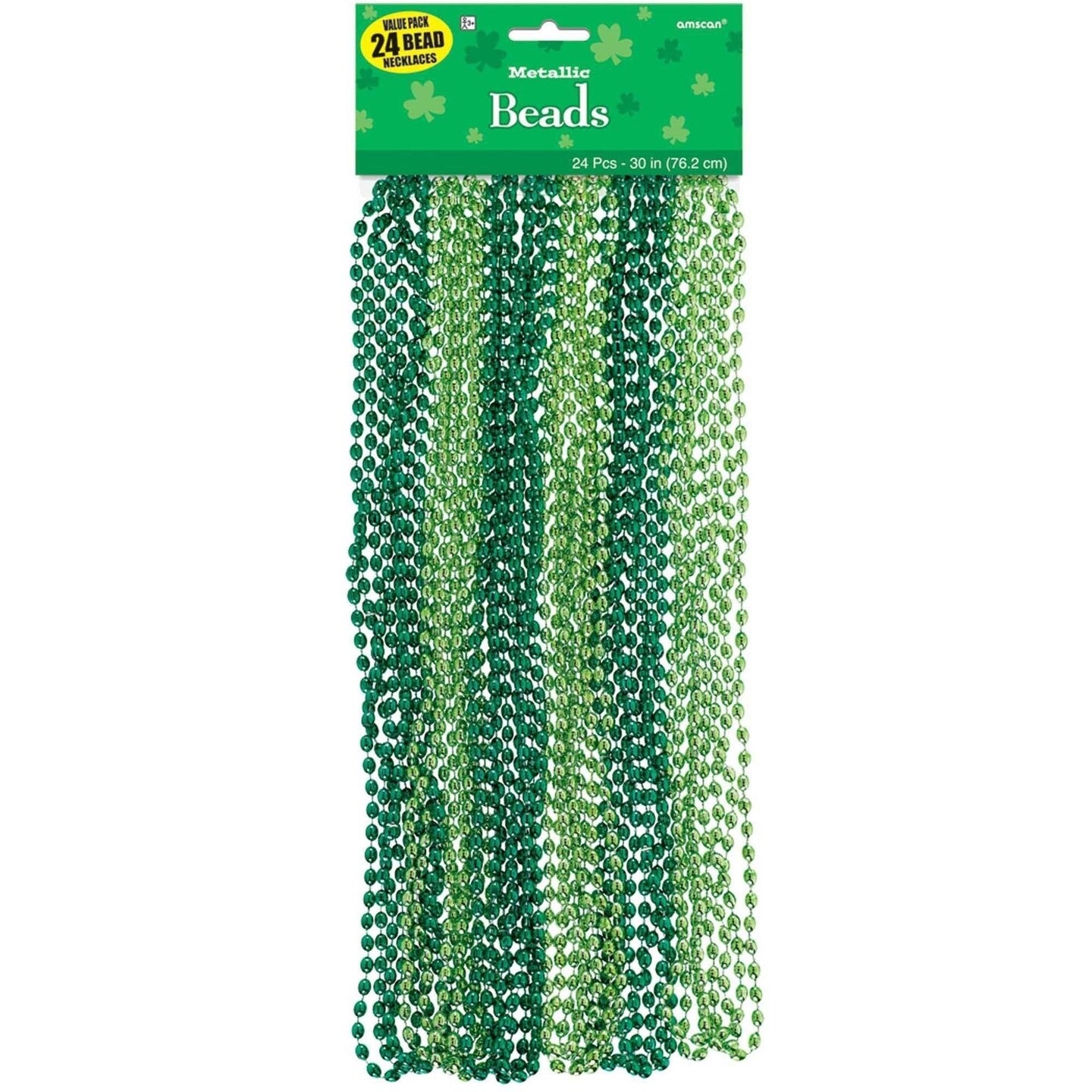 St. Patrick&#x27;s Day 30&#x22; Metallic Bead Necklaces - 24ct