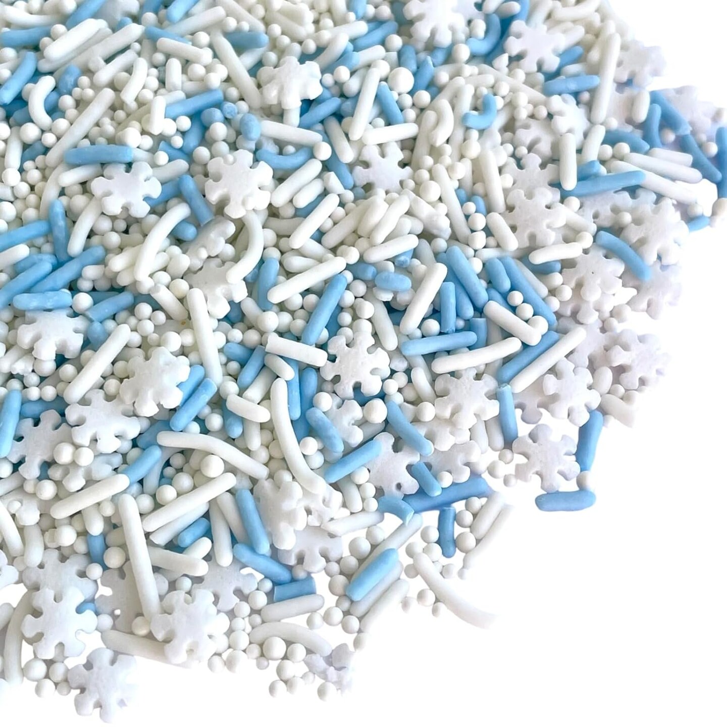 Natural Sprinkles, No Artificial Dyes, Snowflake Edible Sprinkles, Holiday Cake Decorations, Dessert, Cookies, 3 ounces, Christmas Sprinkles, Winter Baking, Gluten Free, Blue Sprinkle