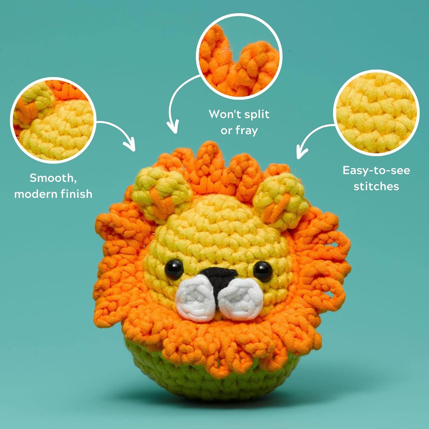 Easy Peasy Yarn, Crochet &#x26; Knitting Yarn for Beginners with Easy-to-See Stitches - Yarn for Crocheting - Worsted Medium #4 Yarn - Cotton-Nylon Blend