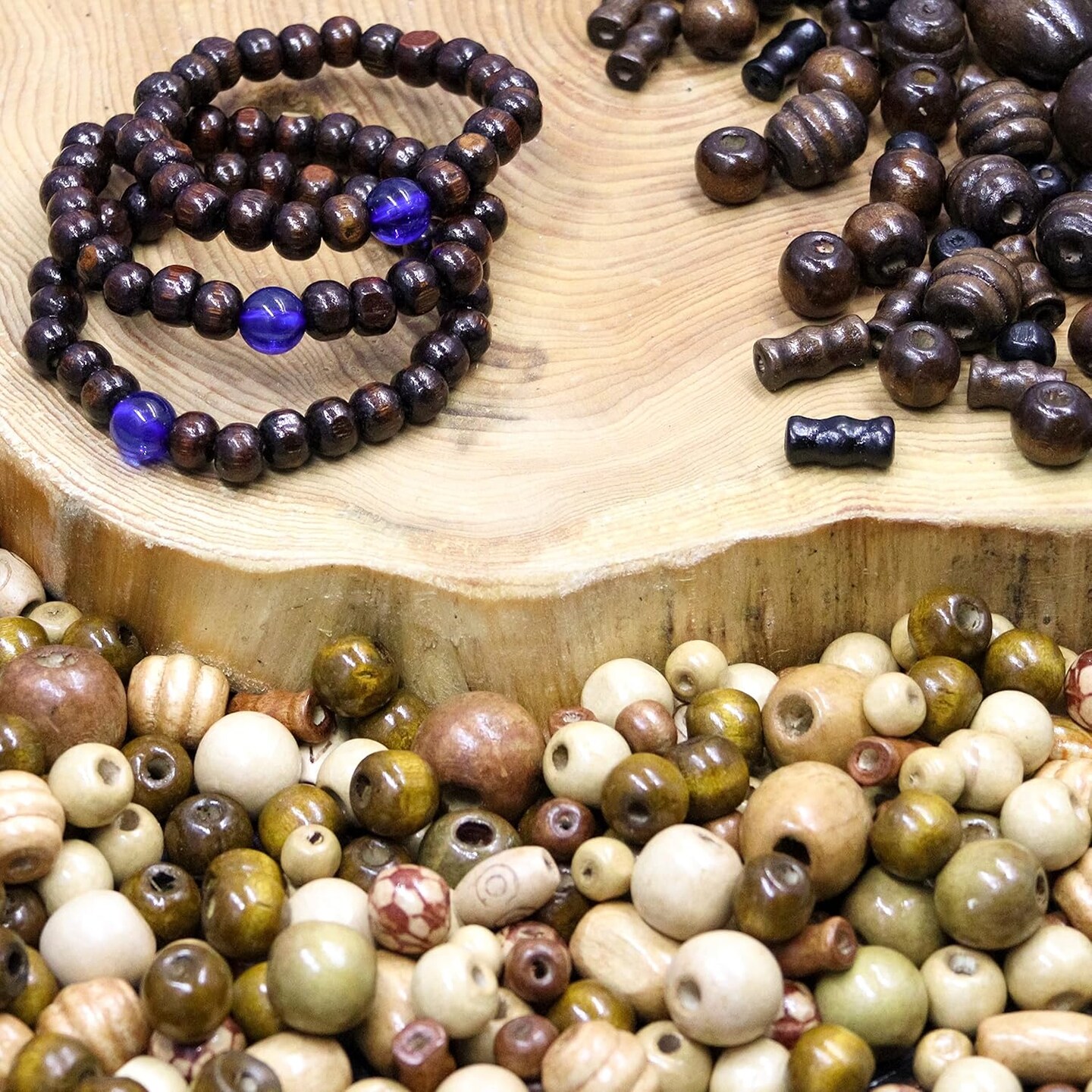 700 Wooden Beads for Jewelry Making Adults, Assorted African Beads, Wood Beads for Craft Bracelets and Necklace Jewelry