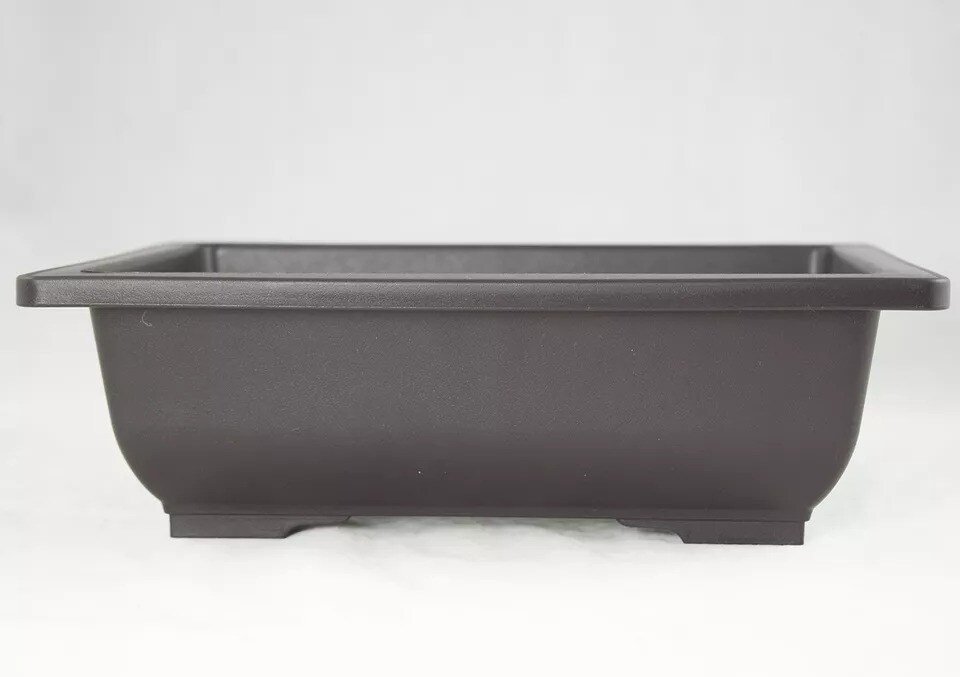 Rectangular Plastic Dark Brown Bonsai / Cactus & Succulent Pot - 10"x 7.5"x 3"